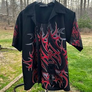 Men’s button down dress shirt with tribal design